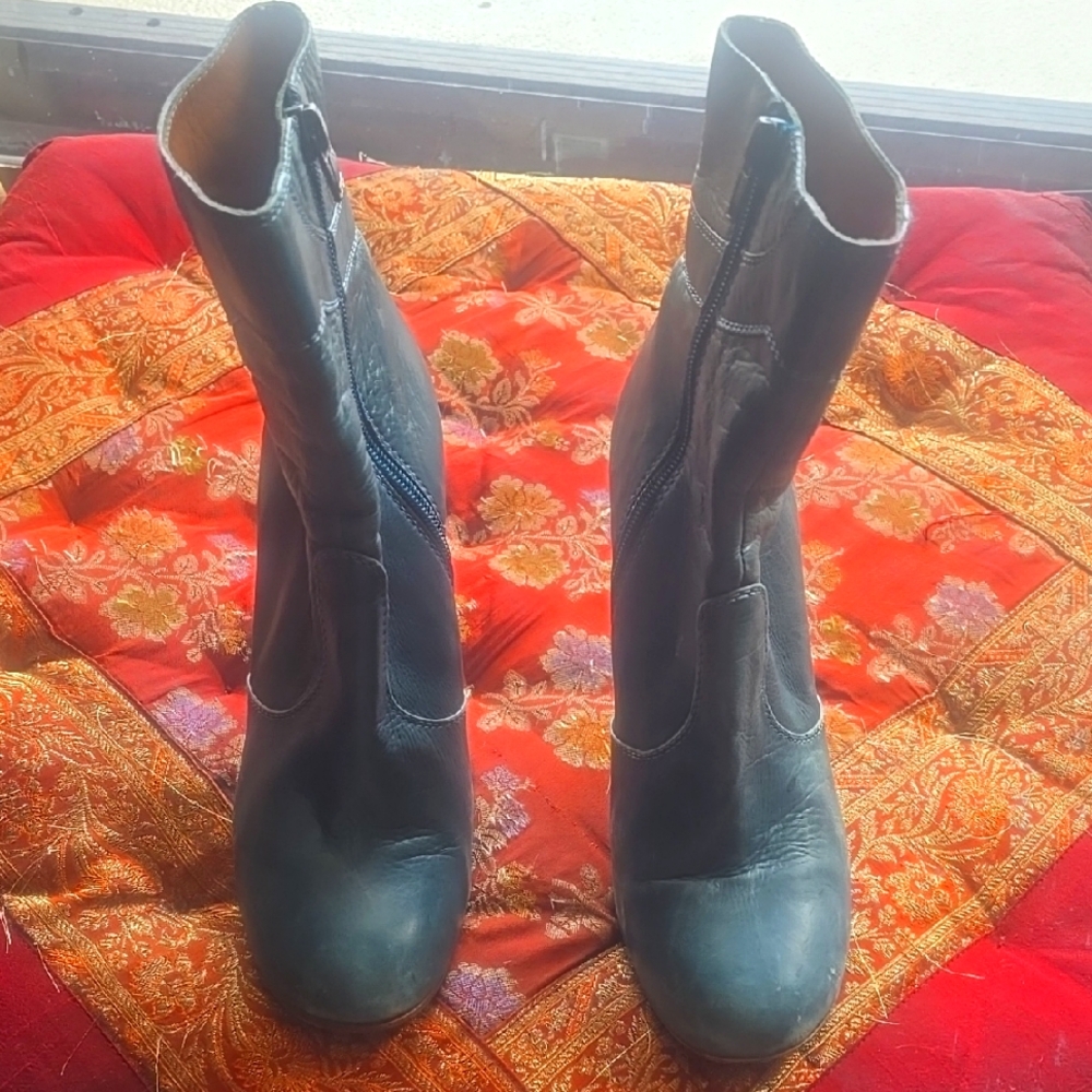 Teal Blue Marc Jacob ITALY Leather  booties